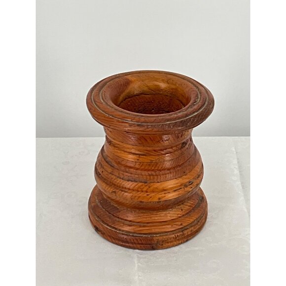 Vintage Handcrafted Wooden Candle Holder By Richard Summers 1983 Candle not incl - Picture 2 of 7